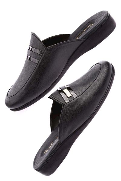 Pierre Cardin Men's Leather Dowry Slippers 0291 - Black - 40