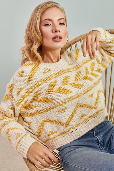 Bianco Lucci Női mintás kötöttáru pulóver