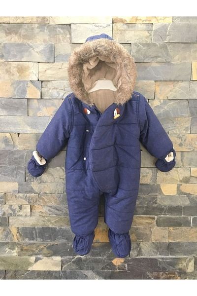 PODİUM GİYİM Soft Fabric Buttoned Zippered Hooded Cosmonaut Jumpsuit