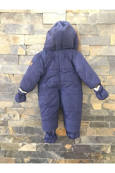 PODİUM GİYİM Soft Fabric Buttoned Zippered Hooded Cosmonaut Jumpsuit