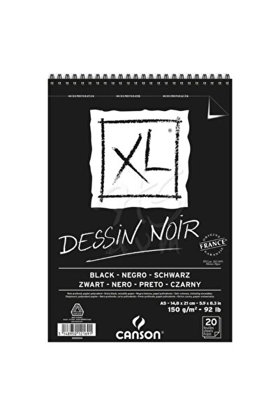 Canson Xl Dessin Noir Black Drawing Block 150g A5
