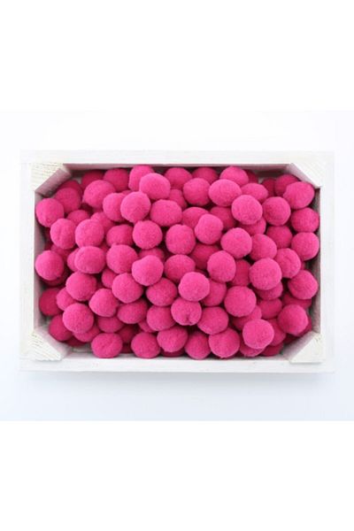 Yumuşakkeçe Plush Pompom 50 Pieces 2 Cm Fuchsia
