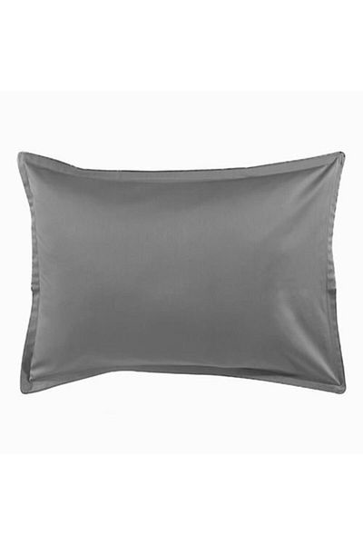 METİNEV Gray Color Double Cotton Satin Pillow Case