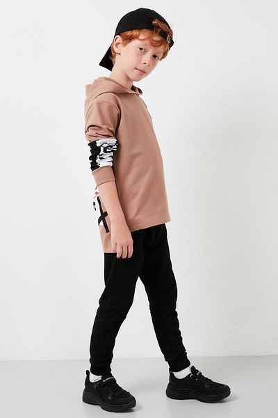Lela Cotton Printed Hooded Pocket Boy's Suit 59211607