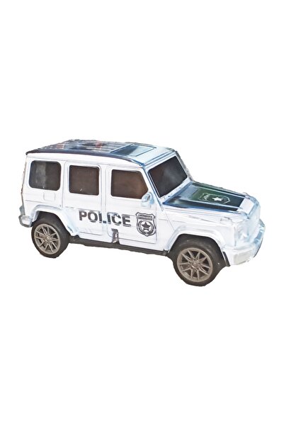 PopŞeker Pilli Sesli Işıklı Sürtmeli Sevimli Oyuncak Polis Jeep 15cm.