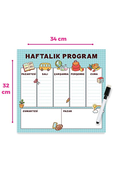 Miya Design Çocuklara Özel Haftalık Magnet Planlayıcı