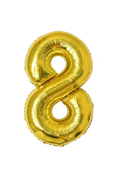 ikm balon Number 8 Foil Balloon Gold Color 40'' 100 Cm