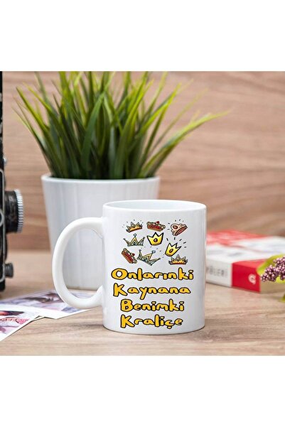 sıradışıhediyem Onların Kaynana Benimkisi Kralice Baskılı Kupa Bardak