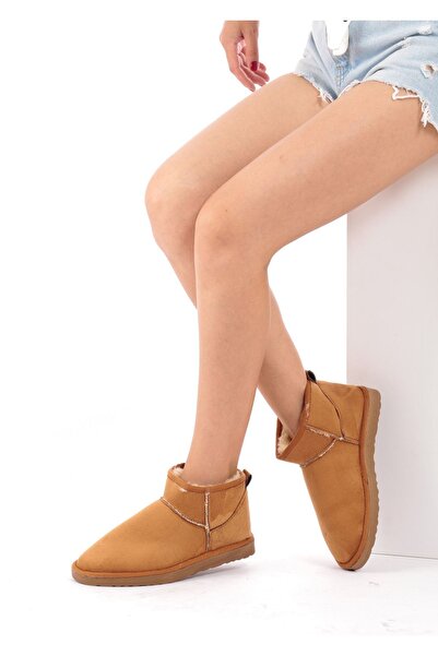 alalashoes Kadın Kürklü Ultra Mini Taba Ugg Bot