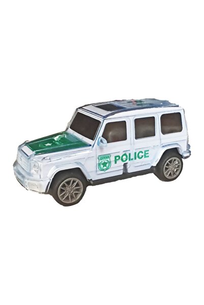 PopŞeker Pilli Sesli Işıklı Sürtmeli Sevimli Oyuncak Polis Jeep 15cm.