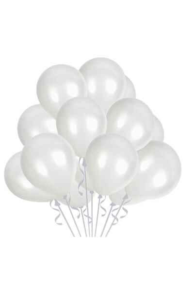 ZAHİR بالون أبيض معدني (10 قطع)