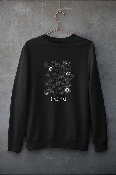 Raf Coll Μαύρο φούτερ Unisex με ψηφιακή στάμπα με λαιμόκοψη