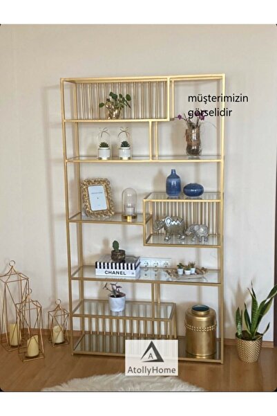 Atolly Home Metal Gold Kitaplık
