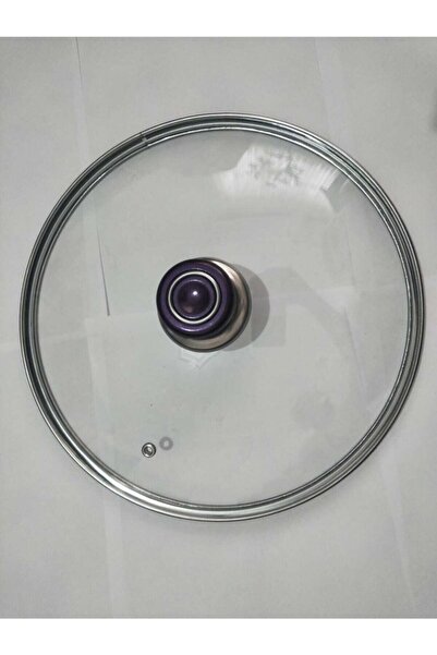 SARITAŞ Cam Kapak Tencere Kapağı 28 Cm Lüx Mor Tepe Kulp Tüm Tencere Tava Sah...