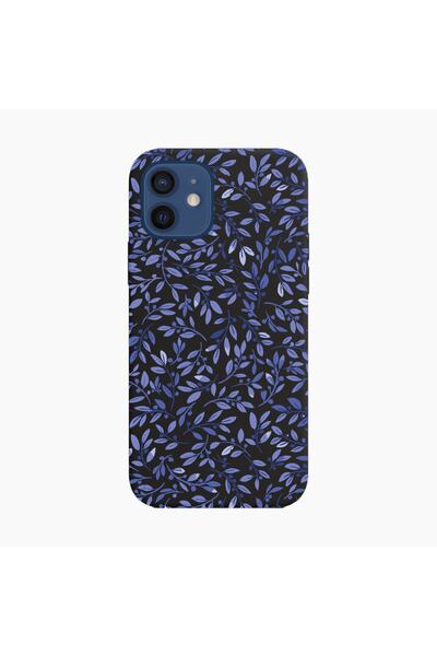 shoptocase Iphone 12 Lansman Mavi Dallar Desenli Telefon Kılıfı