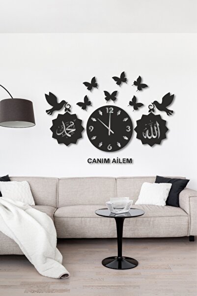 NT Handmade Kuş Kelebek Saat