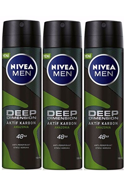 NIVEA Men Deep Dimension Aktif Karbon Amazonia Siyah Karbon Amazon Ferahlığı ...
