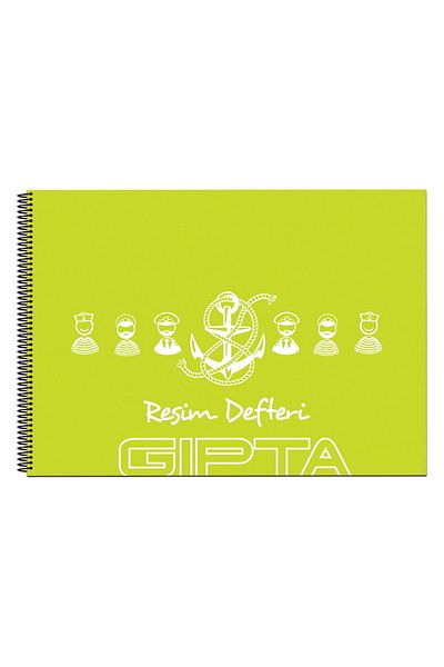 Gıpta دفتر صور حلزوني 17x24 25 ورقة غطاء بلاستيكي أخضر فاتح (2076)