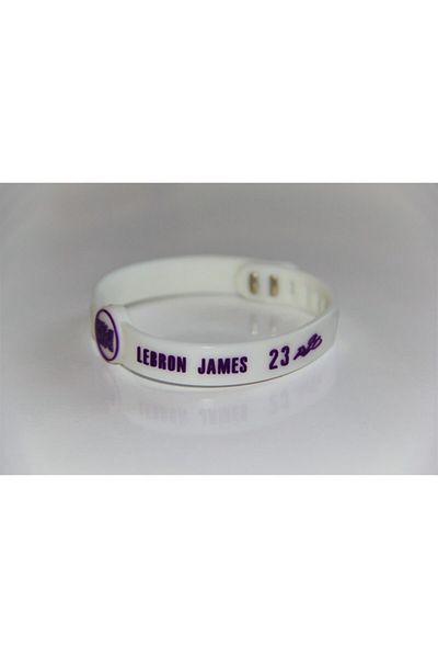 PurpleJam Lebron James White Adjustable Basketball Bracelet
