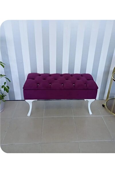 aldagelsin Lüks Yarım Sandıklı Kapitoneli Dekoratif Puf Bench 120cm