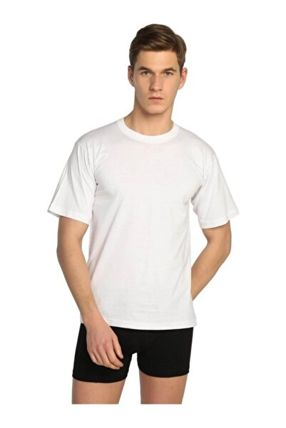 GÜMÜŞ فضي 3005 3XL مقاس 3 قطع للرجال بياقة دائرية مروحة بيضاء