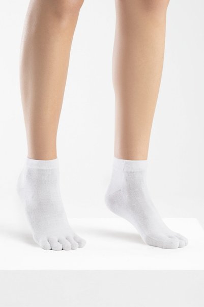 Bonny Silver Anti-Fungal Toe Booties Women's White Silver Socks