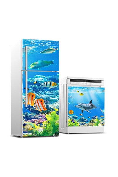 StickerArt Buzdolabı ve Bulaşık Makinası Beyaz Eşya Sticker Kaplama Denizaltı...