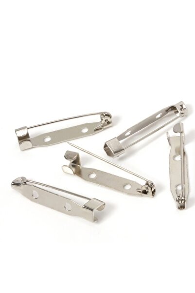 Hedef Bijuteri 25 قطعة 2 سم دبابيس بروش معدنية من النيكل / فضي اللون