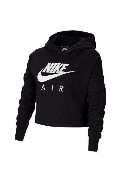 Nike Air Crap Hoodie- Çocuk Siyah Kapüşonlu Kısa Sweat Cj7413-010