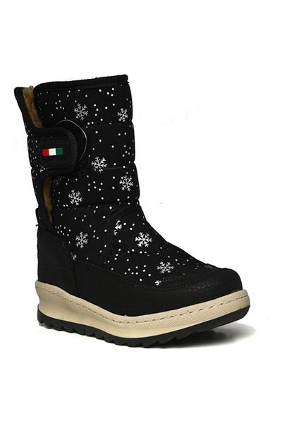 AYAKKABIMOOD Le Petit Black Snow μοτίβο γούνινες μπότες χιονιού για κορίτσια