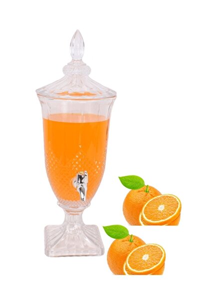 Genel Markalar Cam Sebil Musluklu Şerbetlik Parti Damacanası 2 Litre Cam Sebil