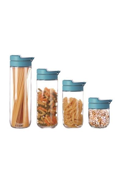 Vitale Blue Practical 4-Piece Storage Container with Lid