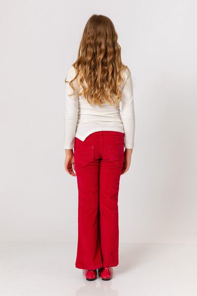 incity Kız Çocuk Fuşya Kadife Pantolon