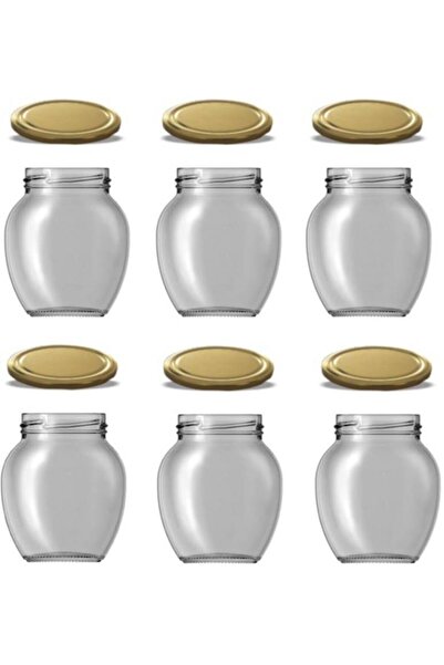 CAM 6'lu Yumurta Kavanoz 210 Cc Kapaklı - Beyaz/gold Kapak