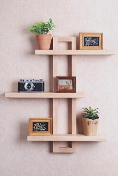 Tedarikcenter Dekoratif Ahşap Çok Amaçlı Tasarım Çoklu Duvar Rafı Modern Kita...