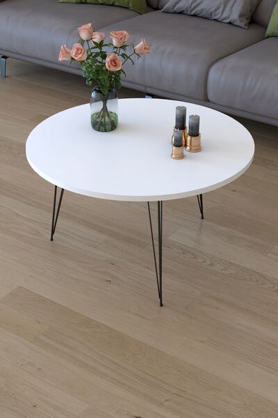 Remaks Elit Paris Orta Sehpa Orta Masa Salon Sehpası Metal Ayaklı Sehpa - Beyaz