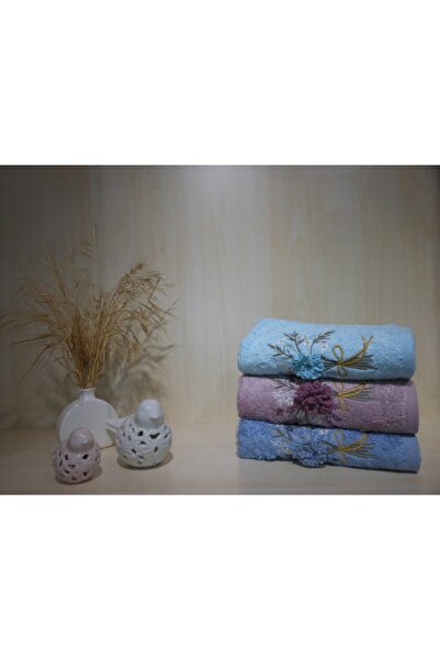 Onur Home Collection Onur Bambu 3-х панельний рушник з вишивкою - 50*90 Важка ручна робота