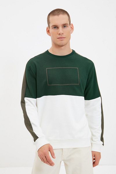 Trendyol Collection Green Long Sleeve Crew Neck Sweatshirt - Regular Fit TMNSS20SW0171