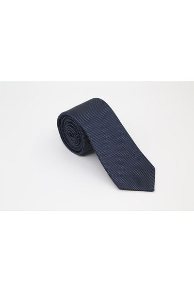 Brianze Navy Blue and White Dotted Pattern Handkerchief Tie