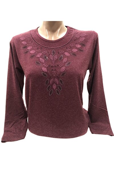 ARPATİ Ece Yün Viskon Yaka Detaylı Bordo Bluz
