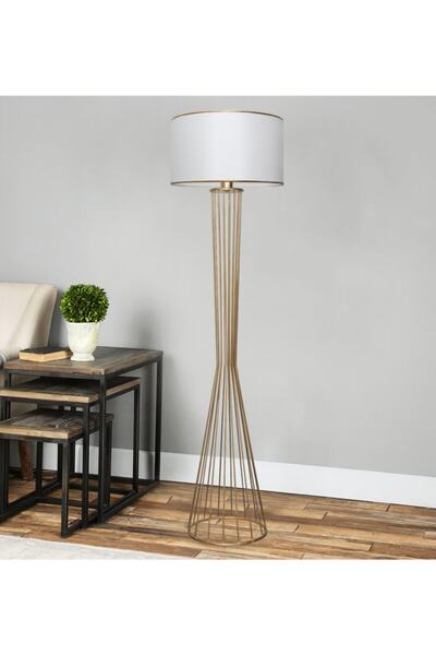 HOMİNG Daisy Gold Gövdeli Silindir Başlıklı Metal Lambader Ayd-3077