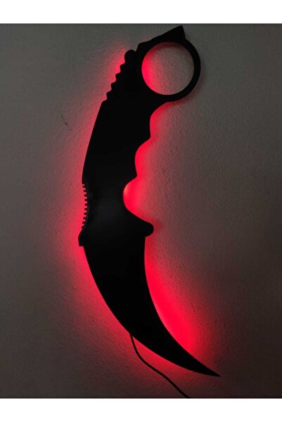 dekoraven Karambit Led Işıklı Ahşap Tablo