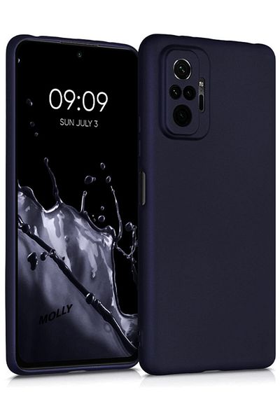 Molly حافظة سيليكون متوافقة مع هاتف Xiaomi Redmi Note 10 Pro باللون الأزرق الداكن