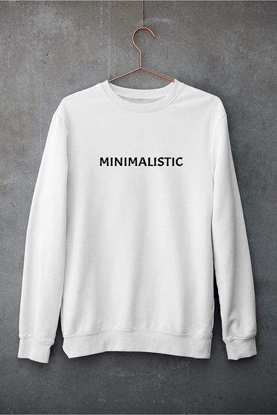 Raf Coll Λευκό φούτερ Unisex με ψηφιακή στάμπα με λαιμόκοψη