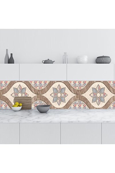 StickerArt Mutfak Tezgah Arası Folyo Fayans Kaplama Folyosu Rustik Design 60x...