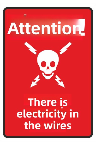 ünalgrup لافتة تحذيرية لسلامة العمل مقاس 25x35 سم. (يرجى ملاحظة أن هناك كهربا...