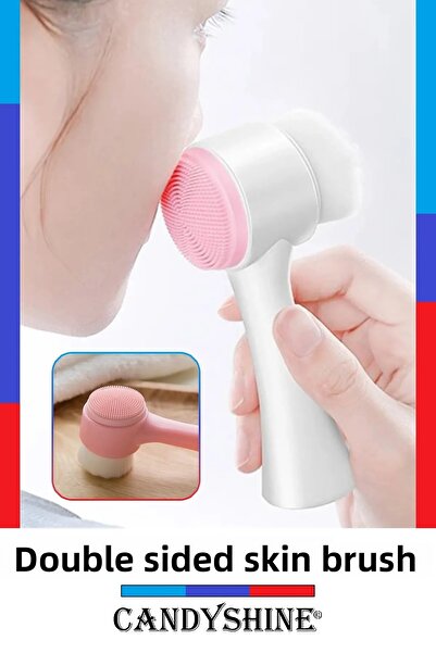 CandyShine فرشاة تنظيف الوجه سيليكون ملونة مزدوجة الجوانب