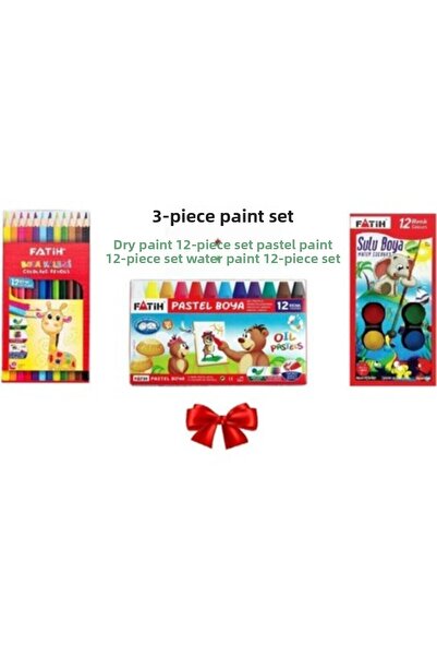 Fatih 3-Piece Painting Set (Dry Paint + Watercolor + Pastel Paint)