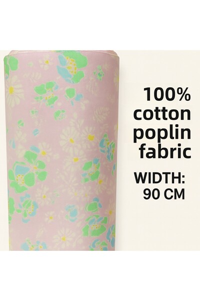MEKİK MANİFATURA 100% Cotton Poplin Fabric 90 cm Width Sewing and Hobby Fabric