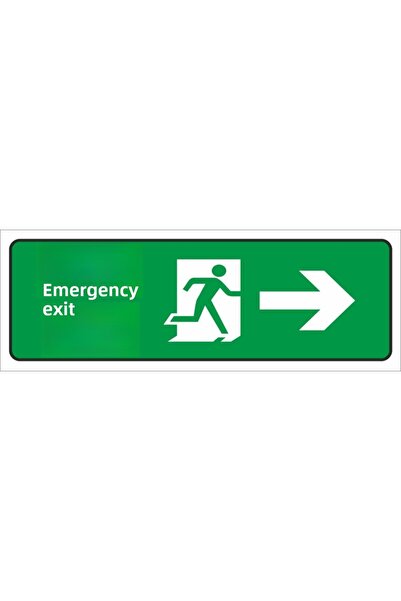 ünalgrup لافتة تحذير لسلامة العمل (مخرج الطوارئ على اليمين) 12x34 سم. (FD-123...
